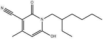 1-(2-エチルヘキシル)-2-オキソ-1,2-ジヒドロ-4-メチル-6-ヒドロキシピリジン-3-カルボニトリル 化学構造式