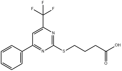 4-[[4-苯基-6-(三氟甲基)嘧啶-2-基]硫代]丁酸,514180-40-6,结构式