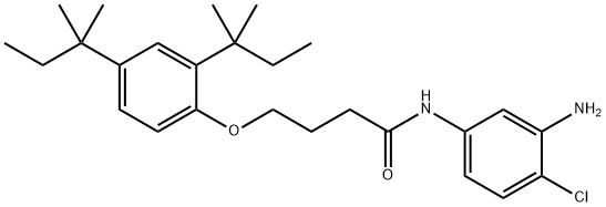 N-(3-アミノ-4-クロロフェニル)-4-[2,4-ジ(tert-ペンチル)フェノキシ]ブチルアミド 化学構造式