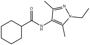 Cyclohexanecarboxamide, N-(1-ethyl-3,5-dimethyl-1H-pyrazol-4-yl)- (9CI),514816-78-5,结构式