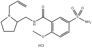 N-[[1-(allyl)-2-pyrrolidinyl]methyl]-5-(aminosulphonyl)-2-methoxybenzamide monohydrochloride,51489-21-5,结构式