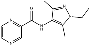 Pyrazinecarboxamide, N-(1-ethyl-3,5-dimethyl-1H-pyrazol-4-yl)- (9CI) Structure