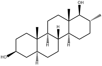 17α-メチル-D-ホモ-5α-アンドロスタン-3β,17aβ-ジオール 化学構造式