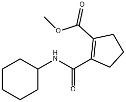1-Cyclopentene-1-carboxylicacid,2-[(cyclohexylamino)carbonyl]-,methylester Structure