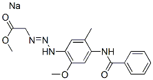 SODIUM [3-(4-BENZAMIDO-6-METHOXY-M-TOLYL)-1-METHYL-2-TRIAZENO]ACETATE, 5165-79-7, 结构式