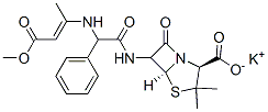potassium [2S-(2alpha,5alpha,beta)]-6-[[[(3-methoxy-1-methyl-3-oxoprop-1-enyl)amino]phenylacetyl]amino]-3,3-dimethyl-7-oxo-4-thia-1-azabicyclo[3.2.0]heptane-2-carboxylate,51704-19-9,结构式