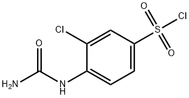 3-chloro-4-ureidobenzene-1-sulfonyl chloride Struktur