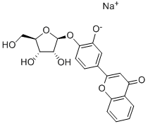 3',4'-Dihydroxyflavone-4'-beta-D-ribofuranosidesodiumsalt 化学構造式