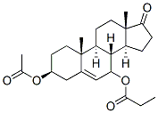 Androst-5-en-17-one, 3-(acetyloxy)-7-(1-oxopropoxy)-, (3beta)- (9CI) Struktur