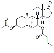 Androst-5-en-17-one, 3-(acetyloxy)-7-[(1-oxopentyl)oxy]-, (3beta)- (9CI) Structure