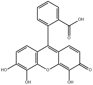 2-(4,5,6-Trihydroxy-3-oxo-3H-xanthen-9-yl)-benzoic acid Struktur