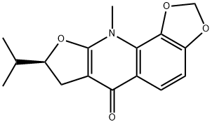 [8S,(-)]-7,10-Dihydro-10-methyl-8-(1-methylethyl)-1,3-dioxolo[4,5-h]furo[2,3-b]quinoline-6(8H)-one Structure
