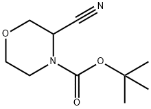 3-シアノモルホリン-4-カルボン酸tert-ブチル 化学構造式