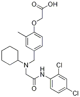 Acetic acid, 2-[4-[[cyclohexyl[2-[(2,4-dichlorophenyl)aMino]-2-oxoethyl]aMino]Methyl]-2-Methylphenoxy]- Struktur