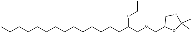 4-[[(2-エトキシヘキサデシル)オキシ]メチル]-2,2-ジメチル-1,3-ジオキソラン 化学構造式
