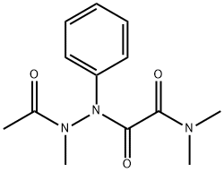 N'-アセチル-N'-メチル-2-(ジメチルアミノ)-2-オキソ-N-フェニルアセトヒドラジド 化学構造式