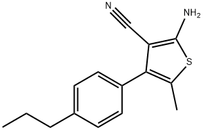 2-氨基-5-甲基-4-(4-丙基苯基)-3-氰基噻吩, 519016-79-6, 结构式