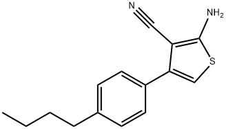 2-AMINO-4-(4-BUTYLPHENYL)THIOPHENE-3-CARBONITRILE,519016-85-4,结构式