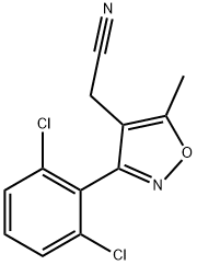 2-[3-(2,6-DICHLOROPHENYL)-5-METHYLISOXAZOL-4-YL]ACETONITRILE 化学構造式