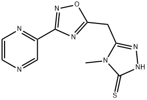 4-METHYL-5-[(3-PYRAZIN-2-YL-1,2,4-OXADIAZOL-5-YL)METHYL]-4H-1,2,4-TRIAZOLE-3-THIOL Struktur