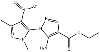 ETHYL 5-AMINO-1-(1,3-DIMETHYL-4-NITROPYRAZOL-5-YL)PYRAZOLE-4-CARBOXYLATE,519056-62-3,结构式