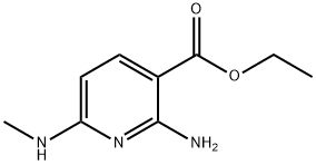 3-Pyridinecarboxylicacid,2-amino-6-(methylamino)-,ethylester(9CI) Struktur
