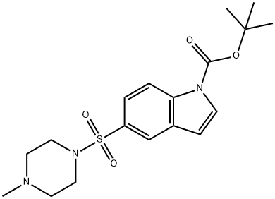 5-(4-甲基哌嗪-1-磺酰基)-1H-吲哚-1-羧酸叔丁酯 结构式