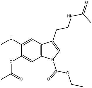 3-[2-(AcetylaMino)ethyl]-5-Methoxy-6-acetyloxy-1H-indole-1-carboxylic Acid Ethyl Ester Struktur