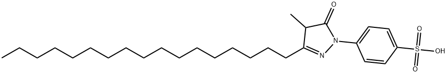 3-ヘプタデシル-4-メチル-1-(4-スルホフェニル)-2-ピラゾリン-5-オン 化学構造式