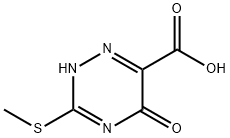 1,2,4-Triazine-6-carboxylic acid, 2,5-dihydro-3-(Methylthio)-5-oxo 化学構造式
