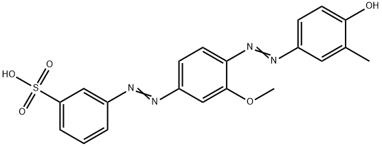 m-[[4-[(4-hydroxy-m-tolyl)azo]-3-methoxyphenyl]azo]benzenesulphonic acid Structure