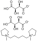 1,1'-(1,5-ペンタンジイル)ビス(1-メチルピロリジニウム)·2[(2R,3R)-3-カルボキシラト-2,3-ジヒドロキシプロピオン酸] 化学構造式