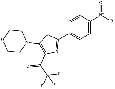 2,2,2-トリフルオロ-1-[5-モルホリノ-2-(4-ニトロフェニル)オキサゾール-4-イル]エタノン 化学構造式
