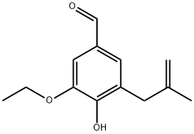 Benzaldehyde, 3-ethoxy-4-hydroxy-5-(2-methyl-2-propenyl)- (9CI),521068-29-1,结构式