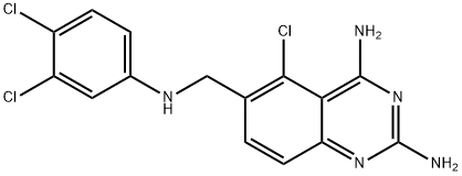2,4-Diamino-5-chloro-6-[(3,4-dichloroanilino)methyl]quinazoline 结构式