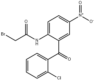 2-溴乙酰氨基-5-硝基-2'-氯二苯甲酮,52130-87-7,结构式