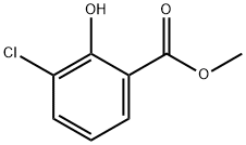 3-クロロ-2-ヒドロキシ安息香酸メチル 化学構造式