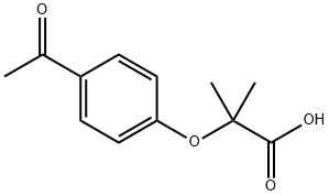 2-(4-アセチルフェノキシ)-2-メチルプロパン酸 化学構造式