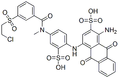 1-amino-4-[[4-[[3-[(2-chloroethyl)sulphonyl]benzoyl]methylamino]-2-sulphophenyl]amino]-9,10-dihydro-9,10-dioxoanthracene-2-sulphonic acid,52204-35-0,结构式