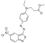 methyl N-ethyl-N-[4-[(5-nitro-2,1-benzisothiazol-3-yl)azo]phenyl]-beta-alaninate  Struktur