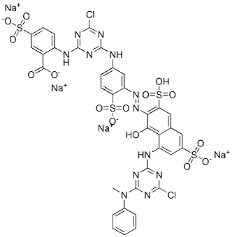 52246-55-6 Benzoic acid, 2-[[4-chloro-6-[[3-[[8-[[4-chloro-6-(methylphenylamino)-1,3,5-triazin-2-yl]amino]-1-hydroxy-3,6-disulfo-2-naphthalenyl]azo]-4-sulfophenyl]amino]-1,3,5-triazin-2-yl]amino]-5-sulfo-, tetrasodium salt