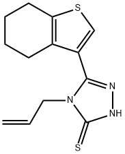 4-烯丙基-5-(4,5,6,7-四氢苯并噻吩-3-基)-2H-1,2,4-三唑-3-硫酮, 522597-46-2, 结构式