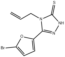 4-烯丙基-5-(5-溴-2-呋喃)-2H-1,2,4-三唑-3-硫酮, 522597-53-1, 结构式