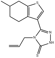 4-烯丙基-5-(6-甲基-4,5,6,7-四氢-1-苯并噻吩-3-基)-4H-1,2,4-三唑-3-硫醇, 522597-60-0, 结构式