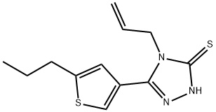 4-烯丙基-5-(5-丙基-3-噻吩)-2H-1,2,4-三唑-3-硫酮, 522598-13-6, 结构式