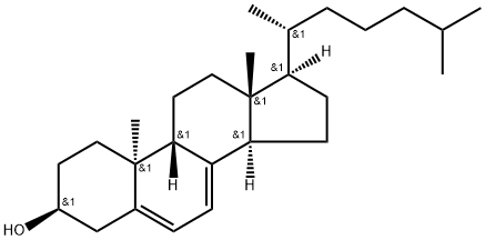 (9β,10α)-コレスタ-5,7-ジエン-3β-オール 化学構造式