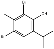 2,4-ジブロモ-6-イソプロピル-3-メチルフェノール 化学構造式