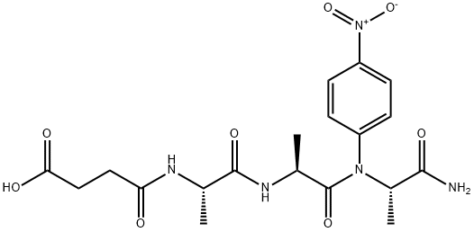 N-(3-カルボキシ-1-オキソプロピル)-L-Ala-L-Ala-N-(4-ニトロフェニル)-L-Ala-NH2 化学構造式