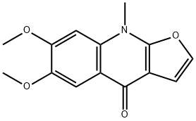 6,7-Dimethoxy-9-methylfuro[2,3-b]quinolin-4(9H)-one 结构式