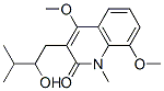 2 (1H)-Quinolinone, 3-(2-hydroxy-3-methylbutyl)-4,8-dimethoxy-1-methyl - 化学構造式